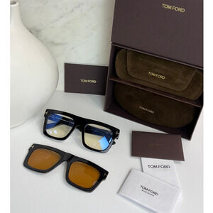 NEW Tom Ford FT6068-B Fausto Clip On Bluelight Frames in Black Yellow